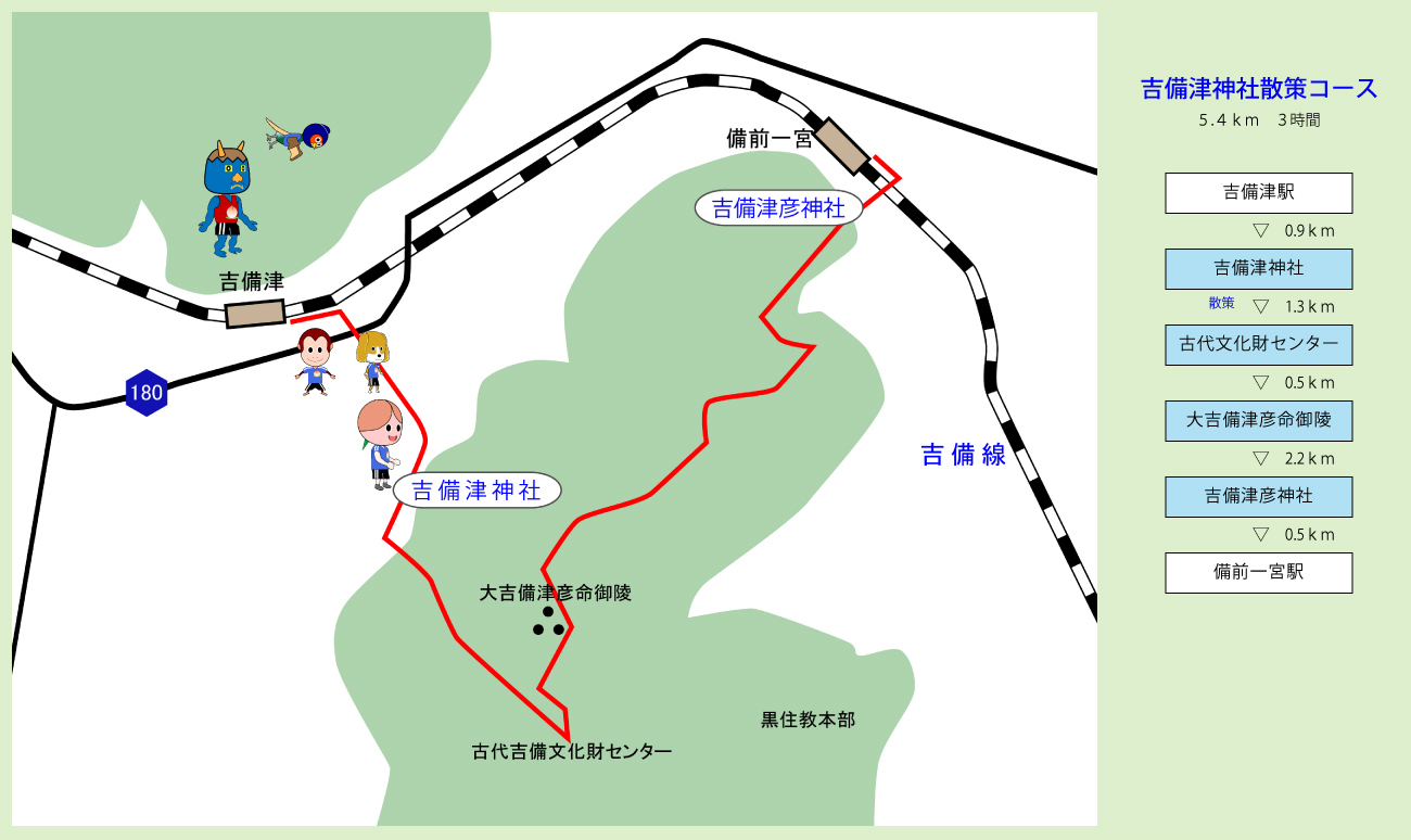 吉備路 吉備津神社散策コース